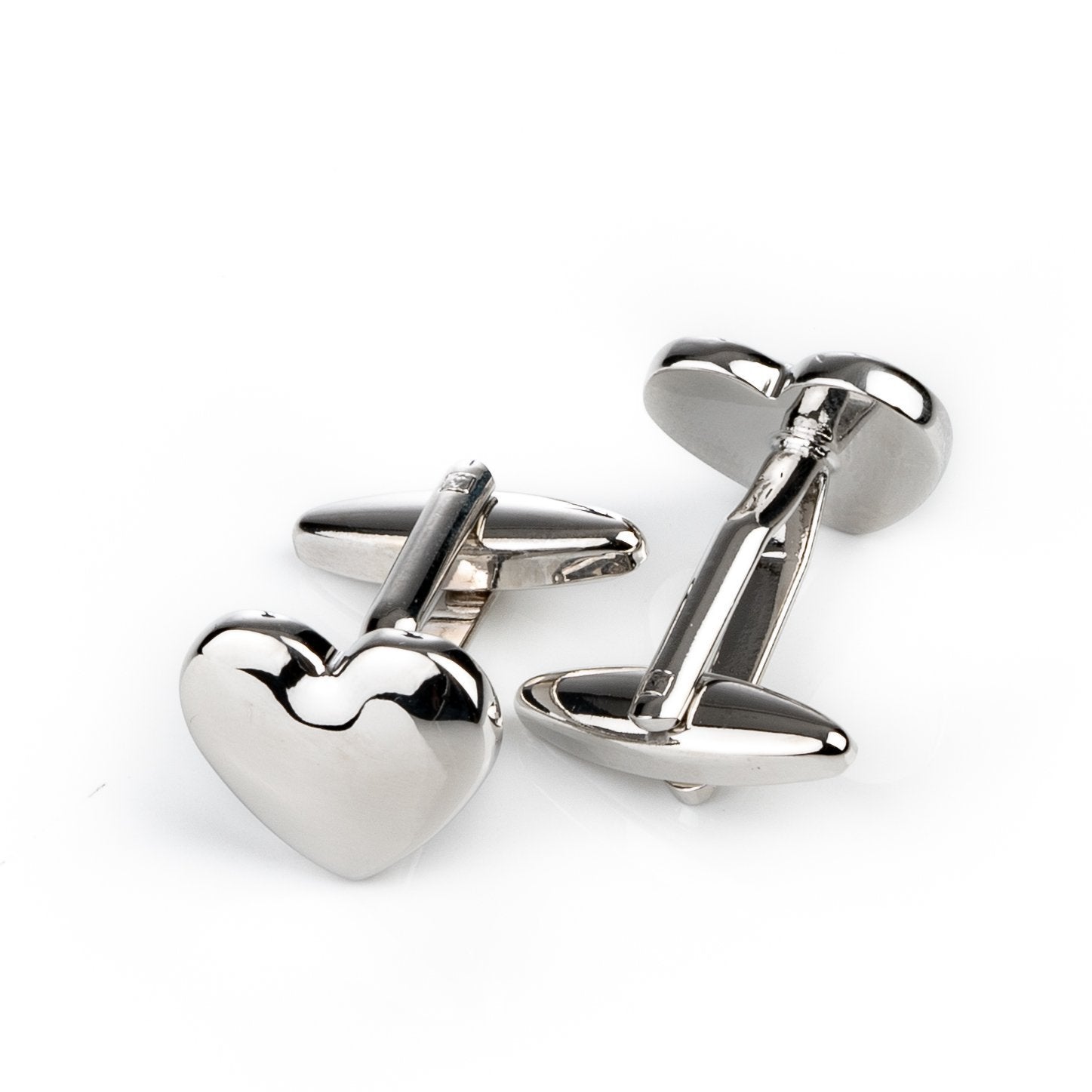 Silver Heart Engravable Cufflinks