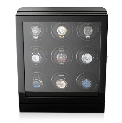 Black Watch Winder Box, 9 Watch Winder Box, Cuffed Watch Watch Winder, Clinks Australia Watch Winder Box, Black Watch Winder Box on Cuffed, Australia Watch Winder Box, Watch Winder Storage Box, Watch Winder Display Box, Watch Winder Box for 9, Watch Winder Box, Black, CW0901, Clinks.com