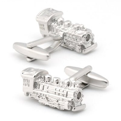 Train Silver Cufflinks