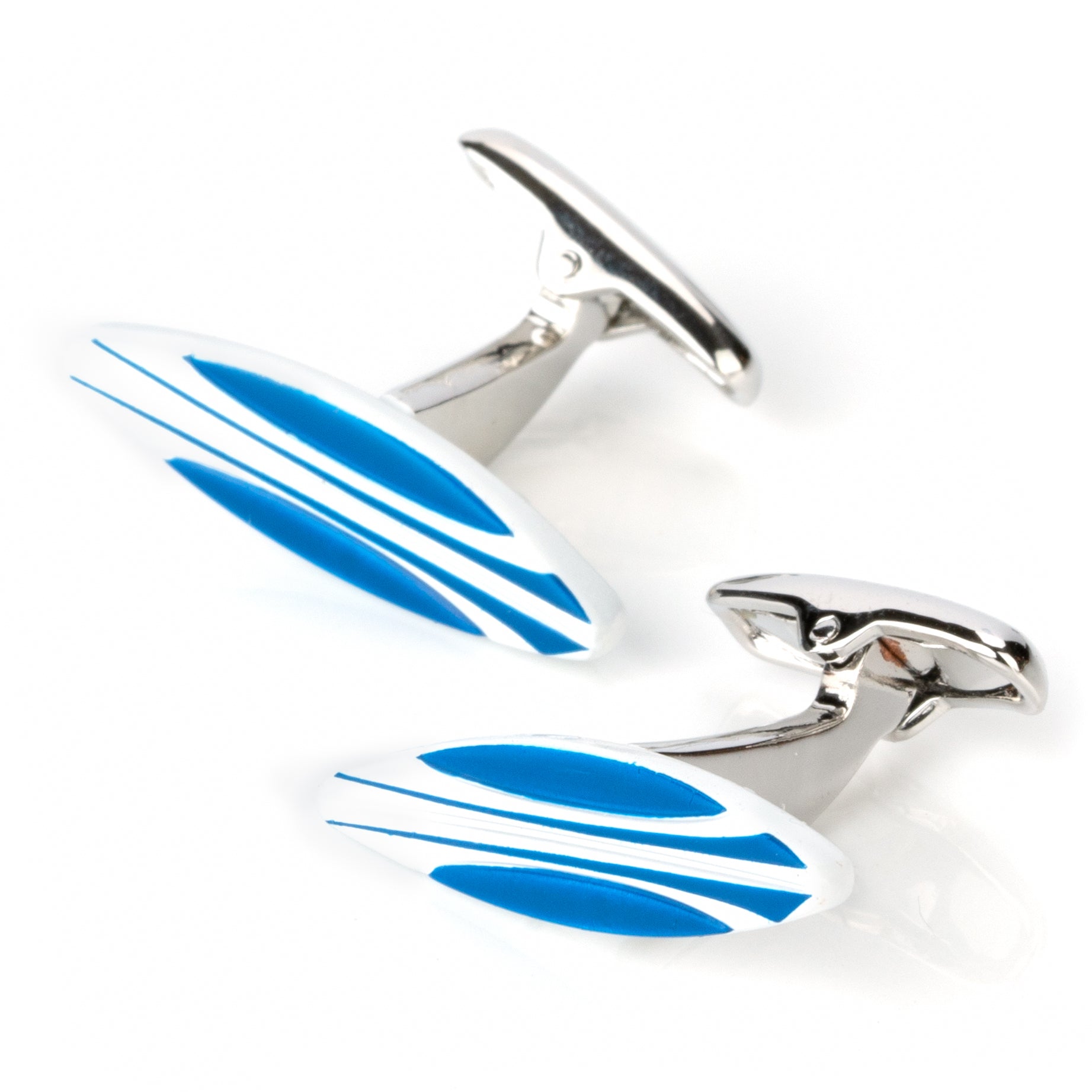 Blue/White Surfboard Cufflinks