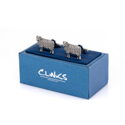 Ram Cufflinks in Antiqued Silver