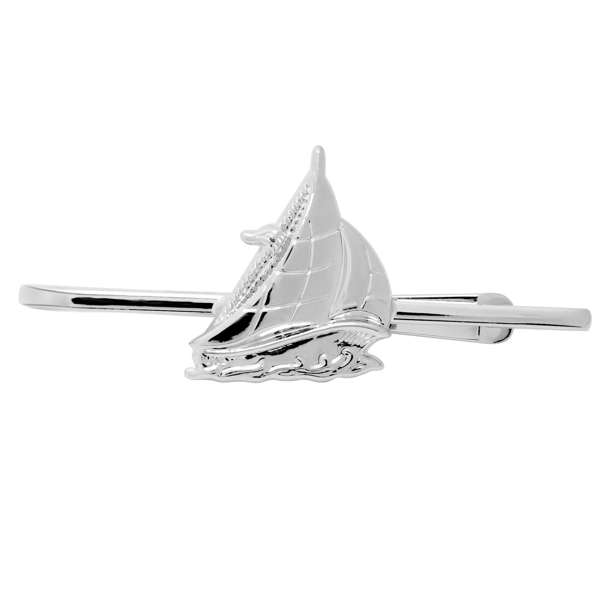 Sailing Tie Bar in Shiny Silver