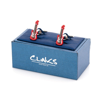 Red Electric Guitar Cufflinks