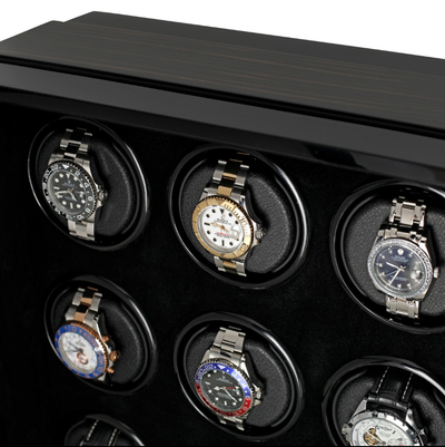 Black Watch Winder Box, 9 Watch Winder Box, Cuffed Watch Watch Winder, Clinks Australia Watch Winder Box, Black Watch Winder Box on Cuffed, Australia Watch Winder Box, Watch Winder Storage Box, Watch Winder Display Box, Watch Winder Box for 9, Watch Winder Box, Black, CW0901, Clinks.com