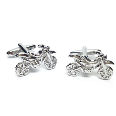 Chrome Dirt Trail Motorbike Cufflinks, Novelty Cufflinks, ZBC1472, Mens Cufflinks, Cufflinks, Cuffed, Clinks, Clinks Australia