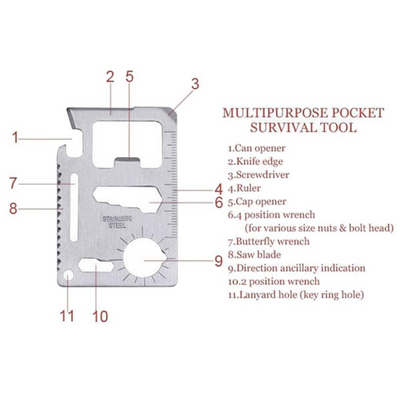 11 in 1 Credit Card Survival Multi Tool