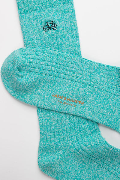 Aqua Marle Ribbed Socks