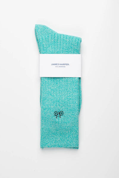 Aqua Marle Ribbed Socks