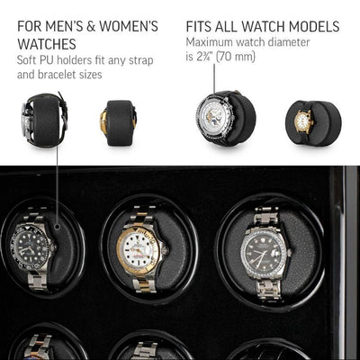 Black Watch Winder Box, 9 Watch Winder Box, Cuffed Watch Watch Winder, Clinks Australia Watch Winder Box, Black Watch Winder Box on Cuffed, Australia Watch Winder Box, Watch Winder Storage Box, Watch Winder Display Box, Watch Winder Box for 9, Watch Winder Box, Black, CW0901, Clinks.com