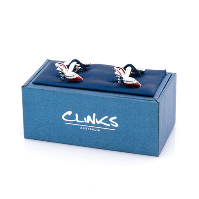 Stiletto High Heels Shoe Cufflinks Red