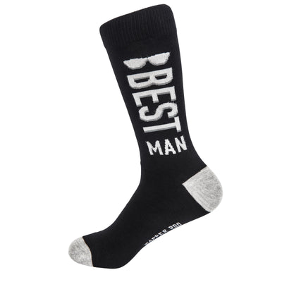 Best Man Wedding Party Bamboo Socks by Dapper Roo, Socks, Black, Grey, White, Bamboo, Elastane, Nylon, Elastic, SK2007, Men's Socks, Socks for Men, Clinks.com