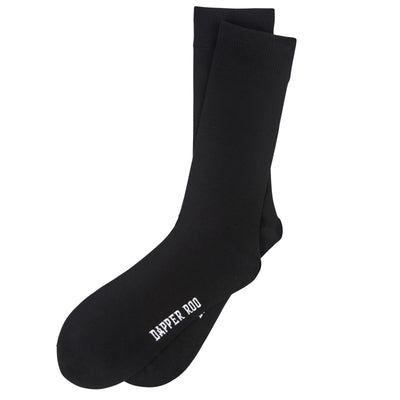 Classic Black Bamboo Socks by Dapper Roo, Dapper Roo, Classic Bamboo Socks, Black, Socks, Bamboo, Elastane, Nylon, Elastic, SK2050, Men's Socks, Socks for Men, Clinks.com