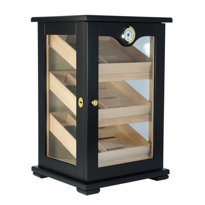 150 CT Black Cigar Humidor Wooden Cabinet for Cigars