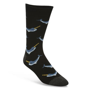 Mens Knarly Narwhal Sock, Socks, Bamboozld, Bamboo, Cotton, Spandex, SK1573, Men's Socks, Socks for Men, Clinks.com