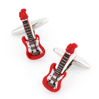 Red Electric Guitar Cufflinks