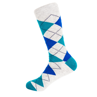 Argyle Tartan Grey Bamboo Socks by Dapper Roo