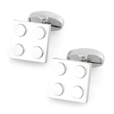 Silver Square Lego Like Building Block Cufflinks