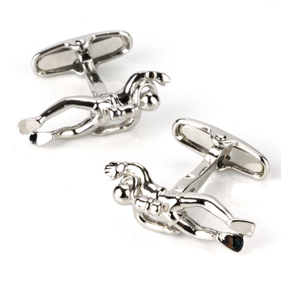 Scuba Diver Cufflinks Silver