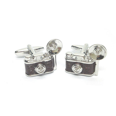 Retro Camera with Flash Bulb Cufflinks