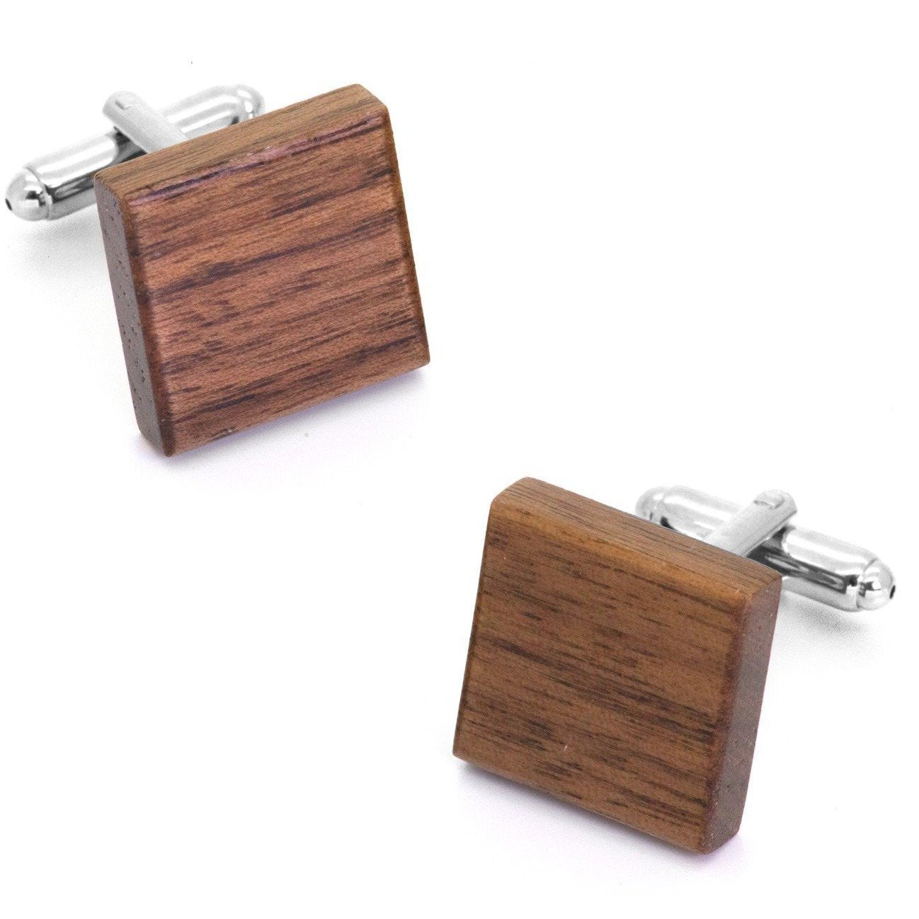 Square Natural Wood Cufflinks