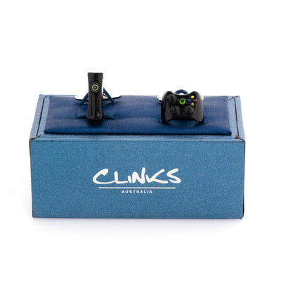 Black Xbox Cufflinks, CL9186, Novelty Cufflinks, Mens Cufflinks, Cufflinks, Cuffed, Clinks, Clinks Australia