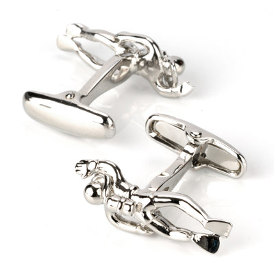 Scuba Diver Cufflinks Silver