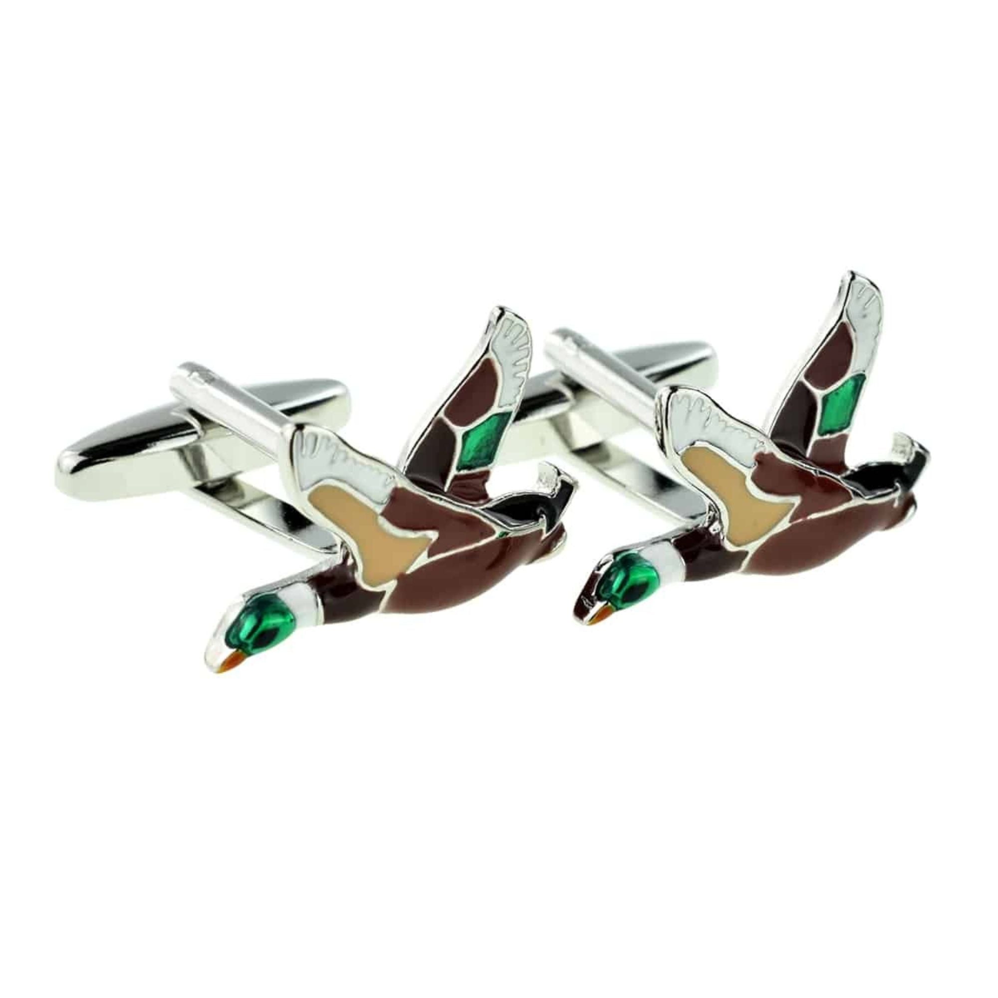 Flying Ducks Geese Colour Cufflinks