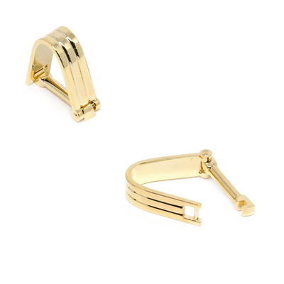 Wrap Around Gold Groove Cufflinks